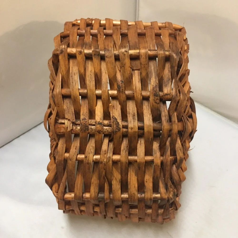 Woven Splint Basket Home Decor OS Brown Rustic Farmhouse Style Cottagecore